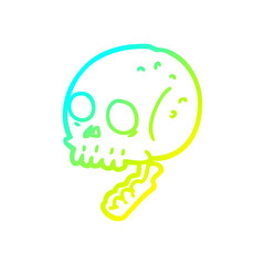 cold gradient line drawing cartoon spooky skull