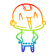 rainbow gradient line drawing cartoon robot
