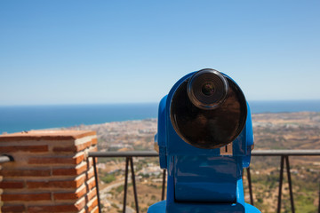 Telescope. Telescope on the observation deck in Mijas.