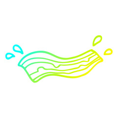 Obraz premium cold gradient line drawing cartoon sizzling bacon