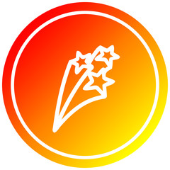 shooting stars circular in hot gradient spectrum