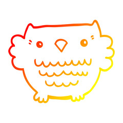 warm gradient line drawing cartoon owl
