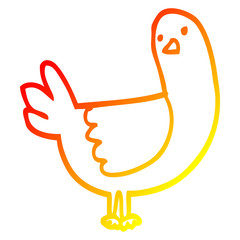 warm gradient line drawing cartoon pigeon
