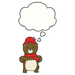 cute cartoon bear and thought bubble