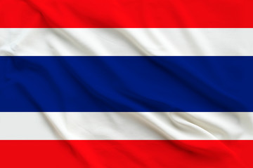 national flag of thailand, thai, asia on silk
