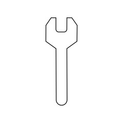 Outline wrench icon. Service button. Spanner symbol.