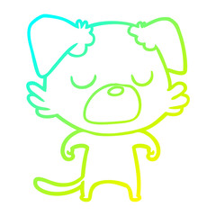 cold gradient line drawing cartoon dog