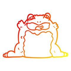 warm gradient line drawing cartoon toad