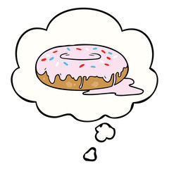 cartoon donut and thought bubble