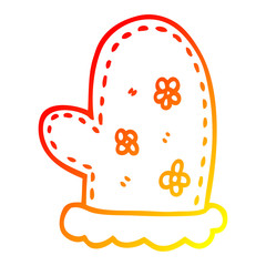 warm gradient line drawing cartoon oven mitts