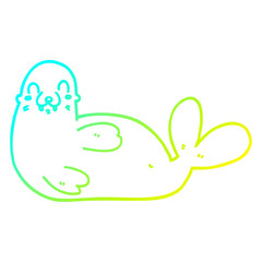 cold gradient line drawing cartoon seal