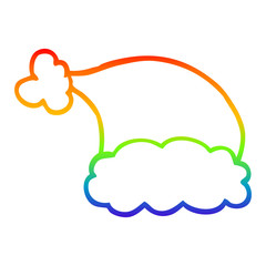 rainbow gradient line drawing cartoon elf hat