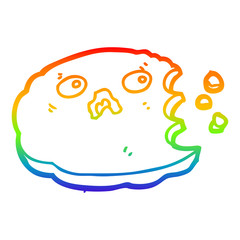 rainbow gradient line drawing cartoon cookie