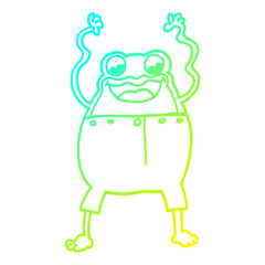 cold gradient line drawing cartoon frog