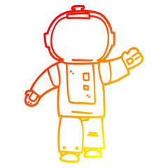 Obraz premium warm gradient line drawing cartoon walking astronaut