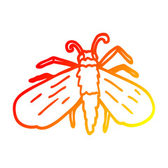 warm gradient line drawing cartoon fly