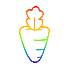 rainbow gradient line drawing cartoon carrot