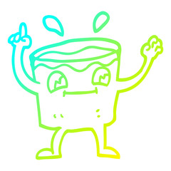 cold gradient line drawing cartoon coffee shot
