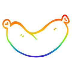 rainbow gradient line drawing cartoon sausage