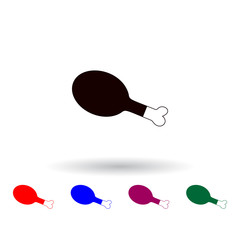 chicken leg multi color icon. Elements of farm set. Simple icon for websites, web design, mobile app, info graphics