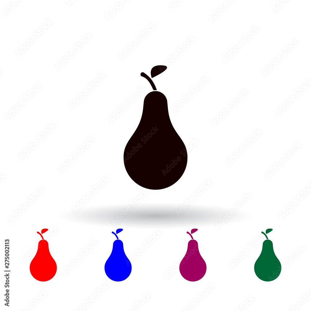 Poster pear multi color icon. elements of farm set. simple icon for websites, web design, mobile app, info 