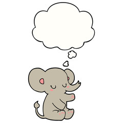 cartoon elephant and thought bubble