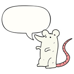 cartoon rat and speech bubble
