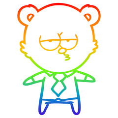 rainbow gradient line drawing bear boss cartoon