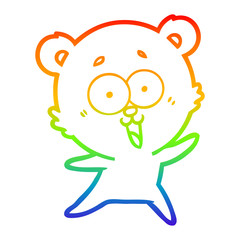 Obraz premium rainbow gradient line drawing laughing teddy bear cartoon