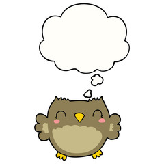 cute cartoon owl and thought bubble