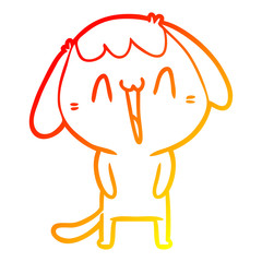 Obraz premium warm gradient line drawing cute cartoon dog
