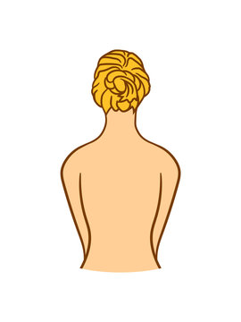 blonde hair bun woman back view clip art preview