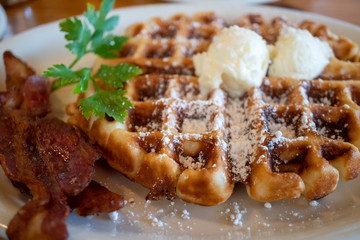 Waffles on a plate