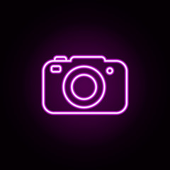 camera neon icon. Elements of home things set. Simple icon for websites, web design, mobile app, info graphics