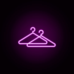 hangers neon icon. Elements of home things set. Simple icon for websites, web design, mobile app, info graphics