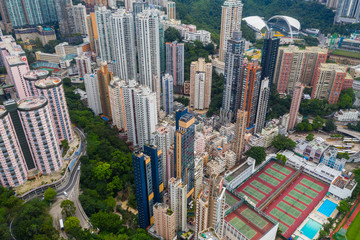  Top view of Hong Kong downtown