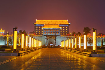 The beautiful city gate tower of Xi'an city of China.