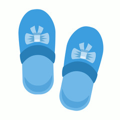 Blue home slippers, flat style