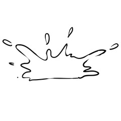 water splash illustration in doodle handdrawn style