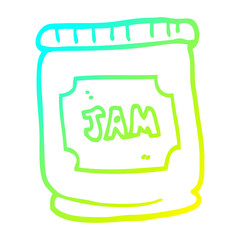 cold gradient line drawing cartoon jam pot