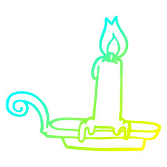 cold gradient line drawing cartoon burning candle