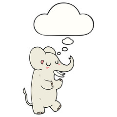 cartoon elephant and thought bubble