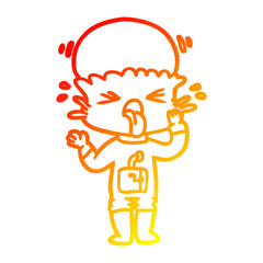 warm gradient line drawing weird cartoon alien