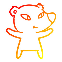 Obraz premium warm gradient line drawing cute cartoon bear