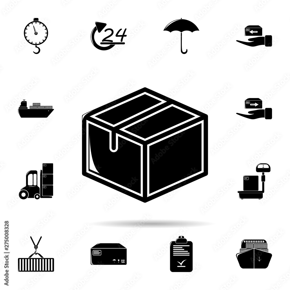Poster packing box icon. universal set of logistic for website design and development, app development