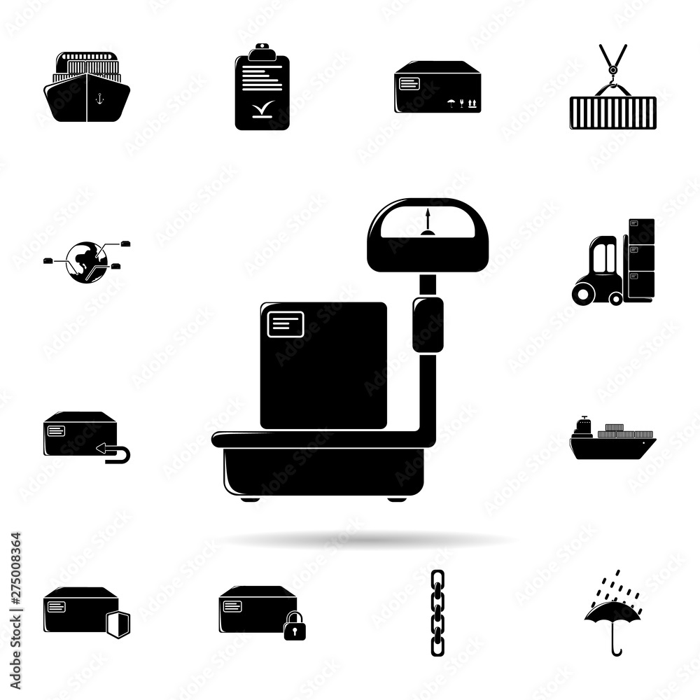 Poster floor scales icon. universal set of logistic for website design and development, app development