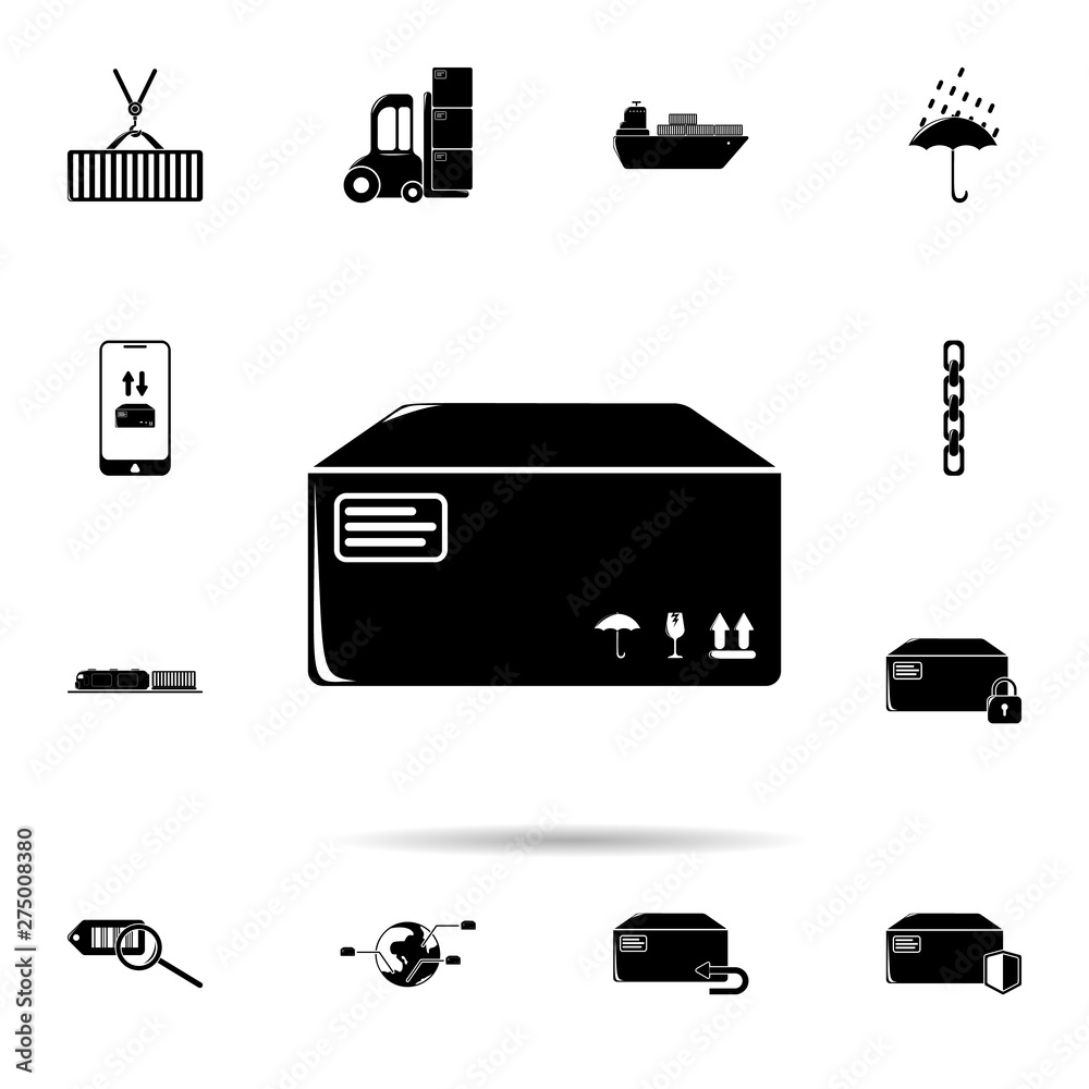 Poster packing box icon. universal set of logistic for website design and development, app development