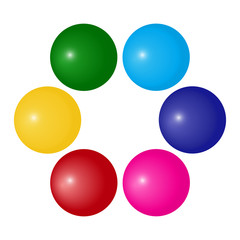 Circle with colorful ball, decorative frame for your text. Vector illustration