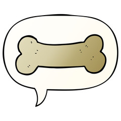 Cute cartoon drawing and speech bubble in smooth gradient style