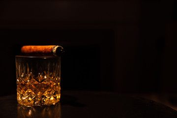 Cigar and whiskey
